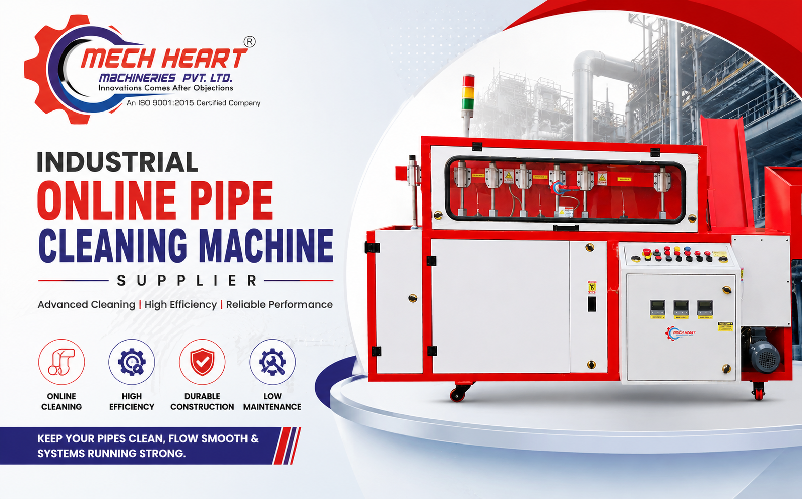 Industrial ONLINE PIPE CLEANING MACHINE supplier