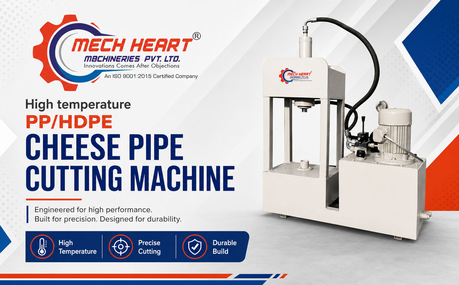 High temperature PP/HDPE CHEESE PIPE CUTTING MACHINE