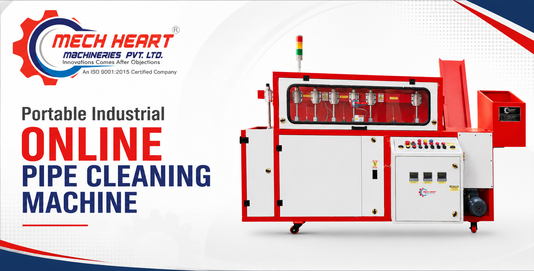 Portable industrial ONLINE PIPE CLEANING MACHINE