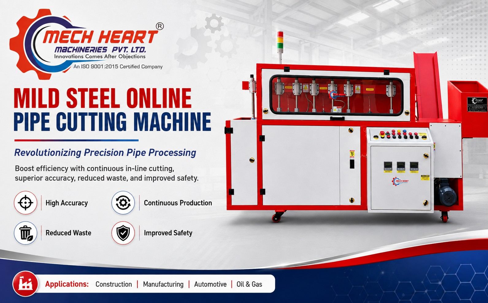 Industrial ONLINE PIPE CUTTING MACHINE Dryer & Equipment