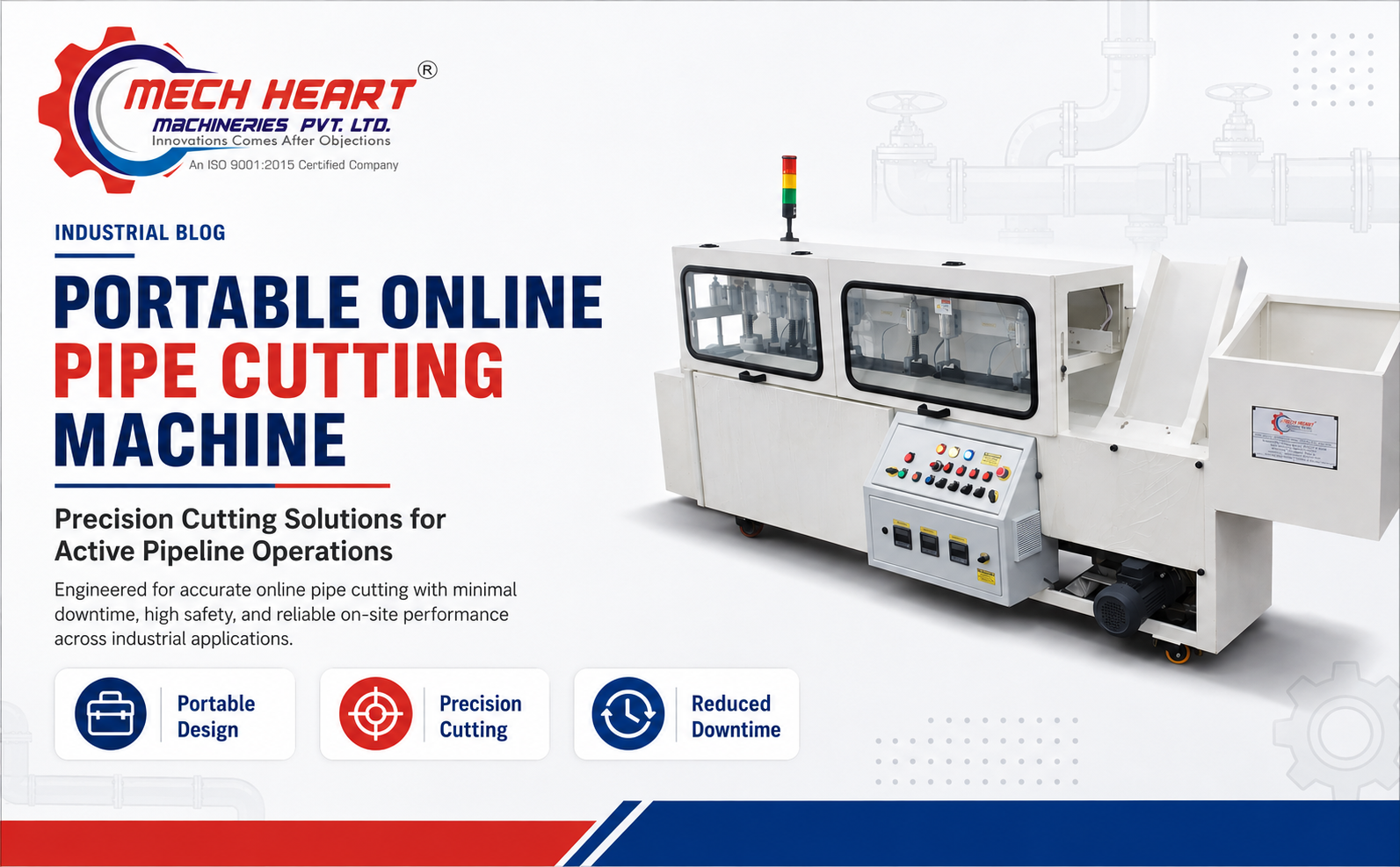 Portable ONLINE PIPE CUTTING MACHINE